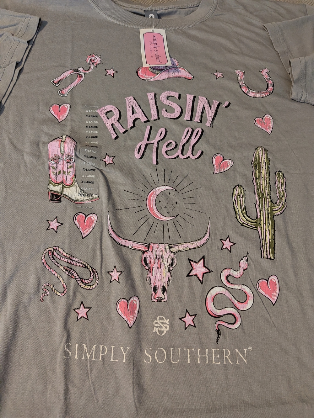 Simply Southern Graige Tee with Pink Western Graphic - Picture 4 of 6
